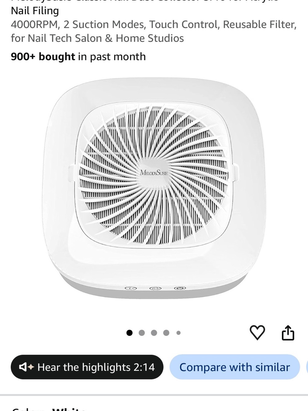 MelodySusie Classic Nail Dust Collector SPro